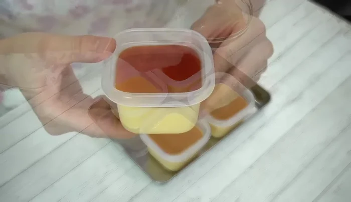 Pour caramel sauce over the set pudding.
