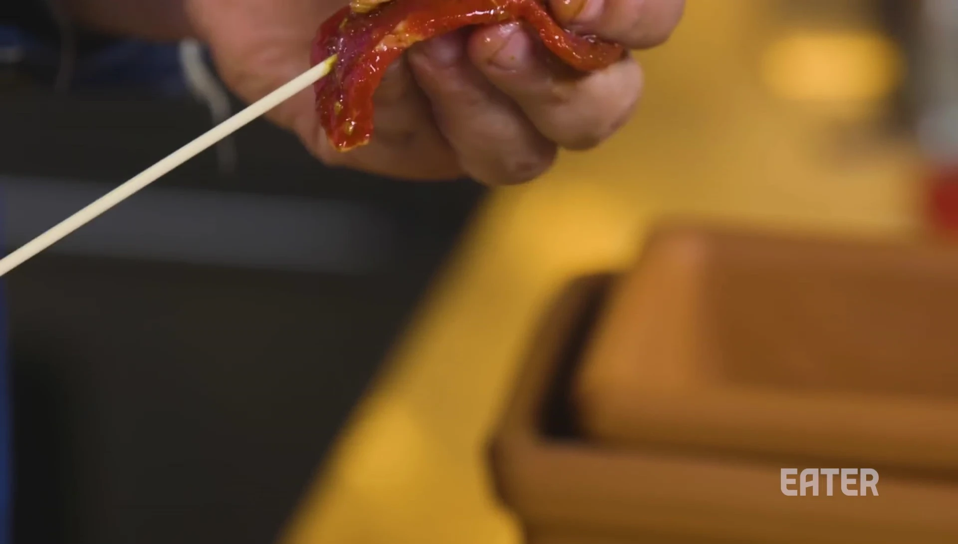 Meat on skewers.
