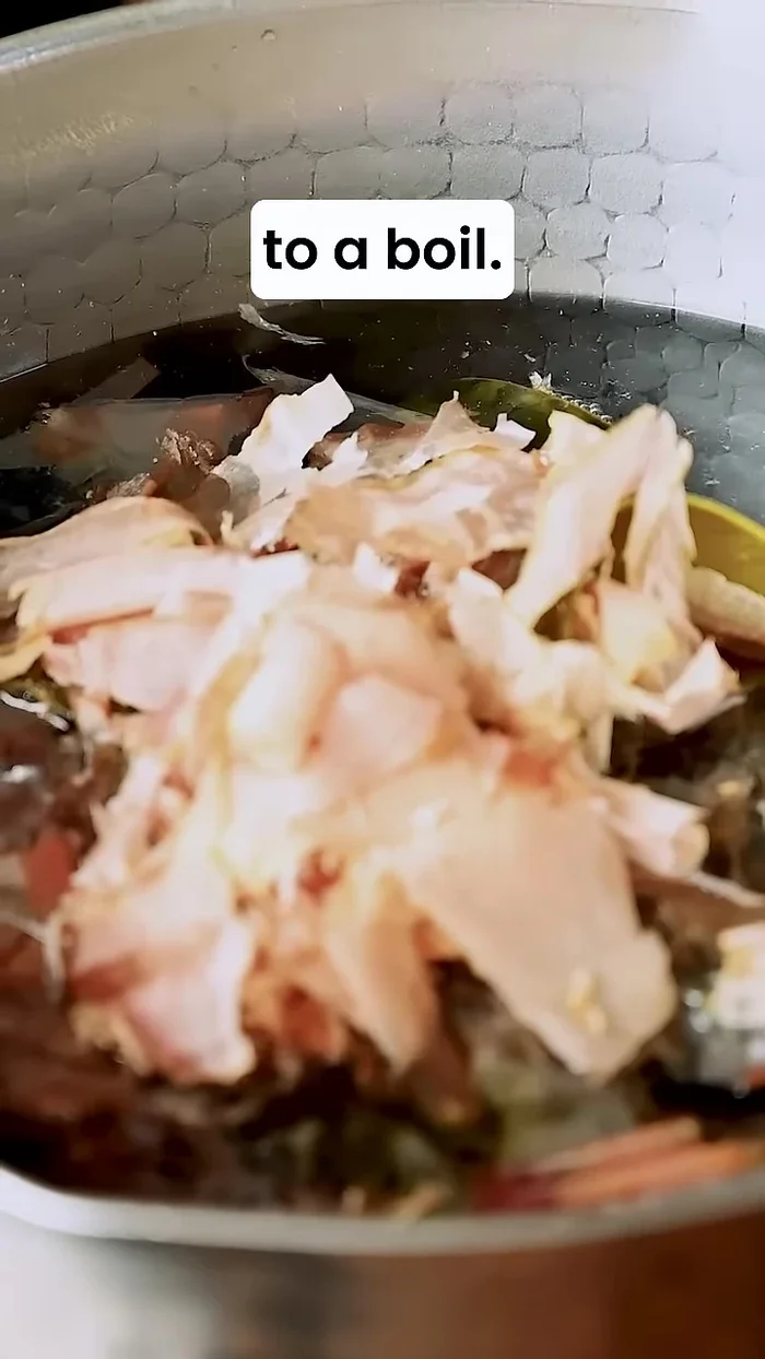 Bring to a boil over medium heat, then reduce heat to medium-low and simmer for 10 minutes. Skim off any scum.