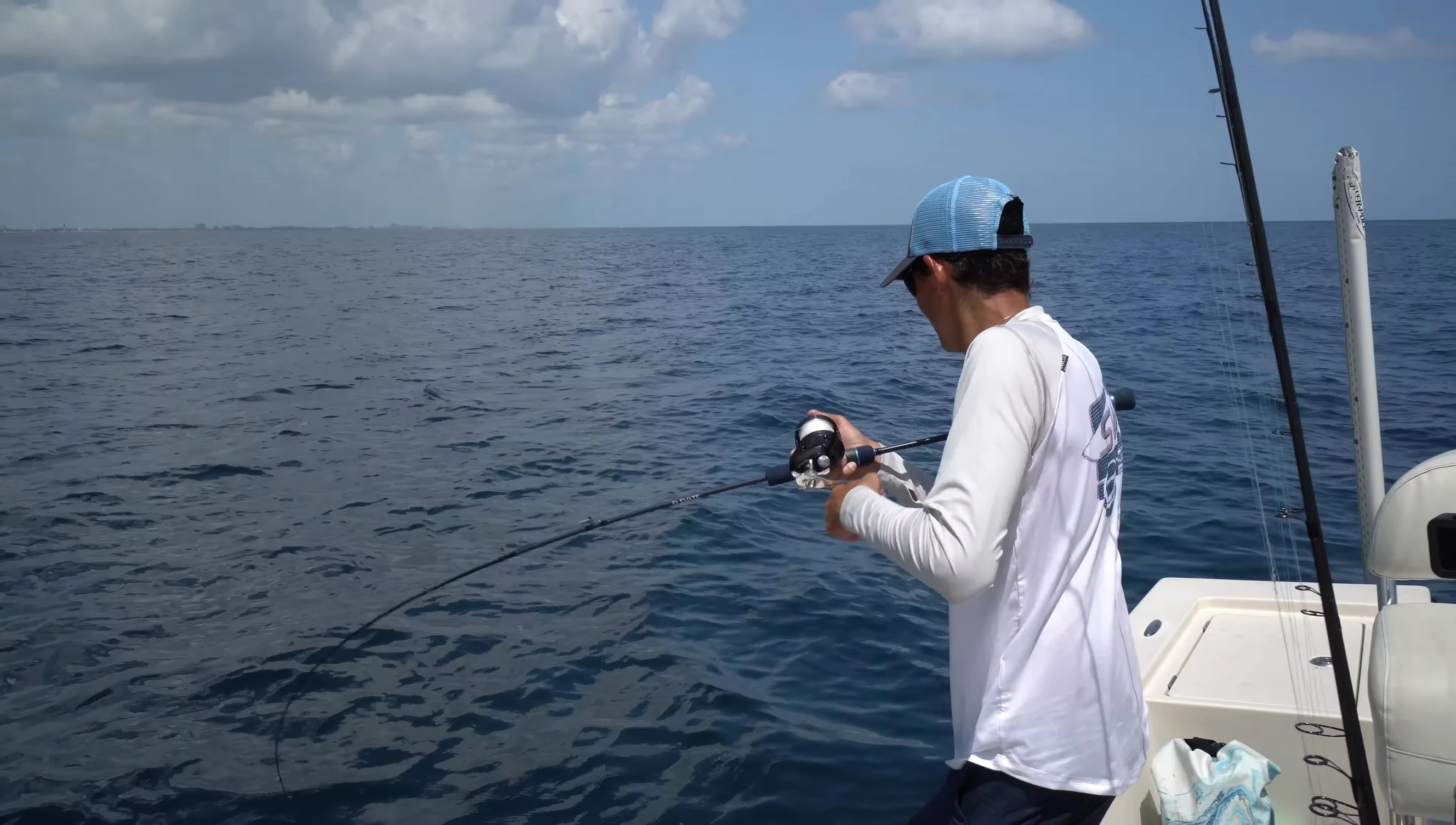 Close up of the caught blackfin tuna.