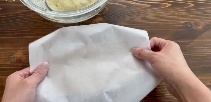 Line a baking pan with parchment paper.