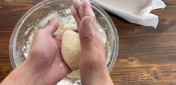 Lightly roll each piece into an oblong shape before placing it into the pan.