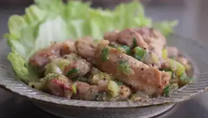 Crispy Chicken Thighs with Savory Green Onion Butter Sauce