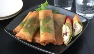 Crispy Chicken Breast & Shiso Leaf Cheese Spring Rolls Recipe