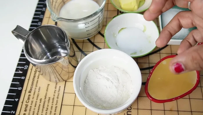 Make a paste: Cook 2 tablespoons of flour and 1/4 cup water in a saucepan until thick. Let it cool completely (about 10 minutes).