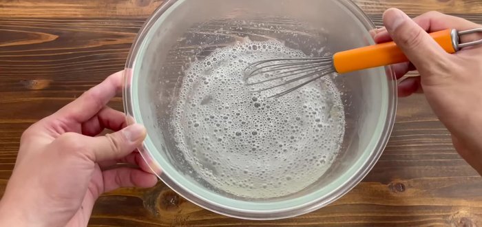 Gently mix the liquid while it's still hot.