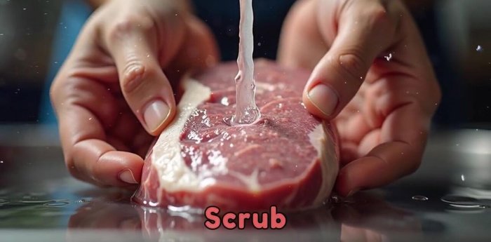 Scrub each bone under running water, removing dark marrow or blood spots. Clean bones ensure a clean-tasting broth.