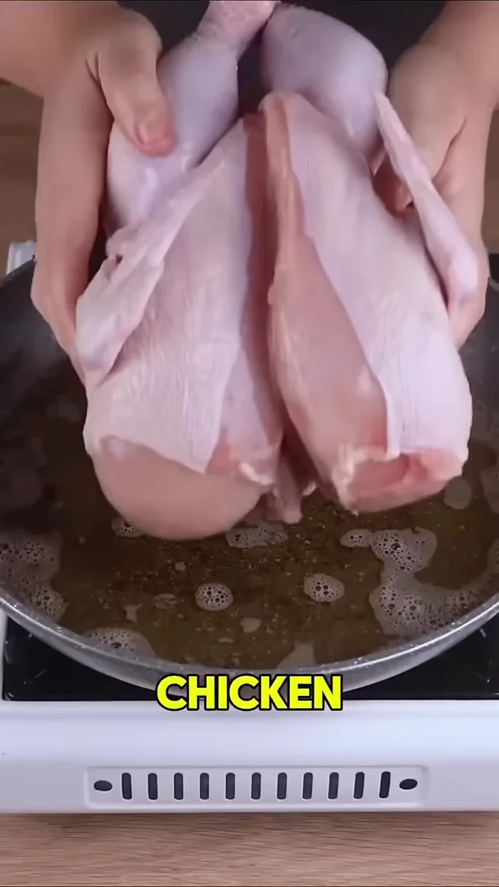 Place the chicken in the skillet, cover, and cook for 7 minutes.