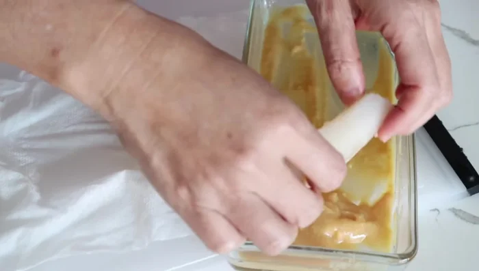 Marinate the cod fillet in the miso mixture for 4-5 hours or overnight in the refrigerator.
