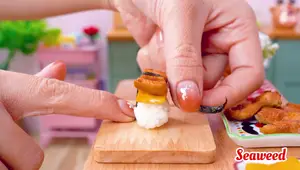 Miniature Fried Spicy Eel Sushi Recipe | Sunny Tiny Food