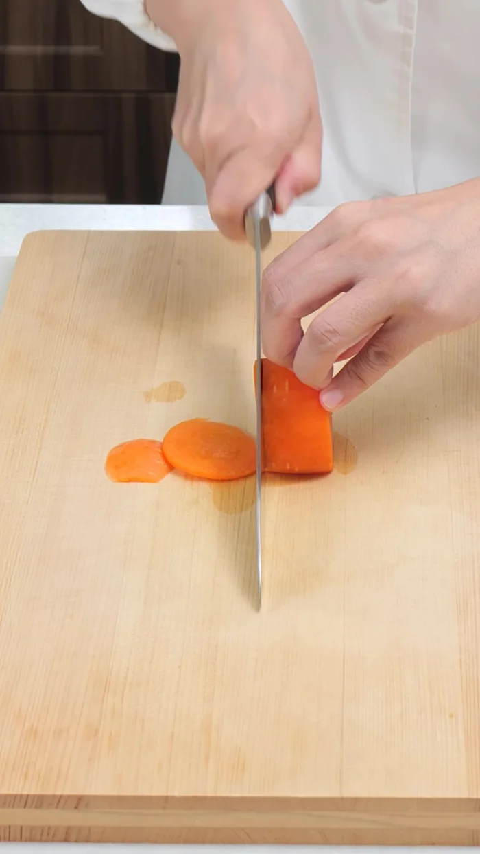 Chop the carrots.