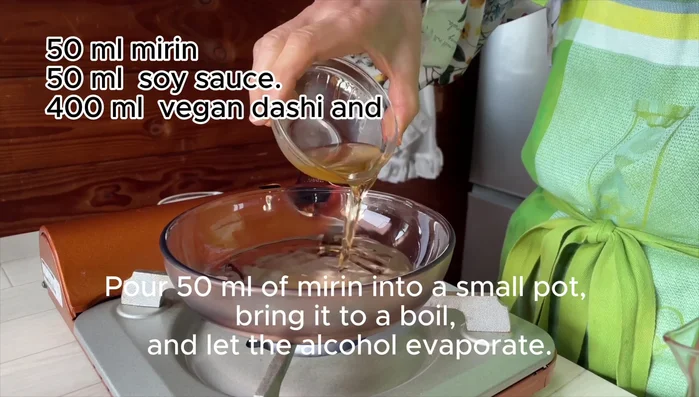 Grilled Vegetables: Make marinade by boiling milk, adding vegan dashi and soy sauce.