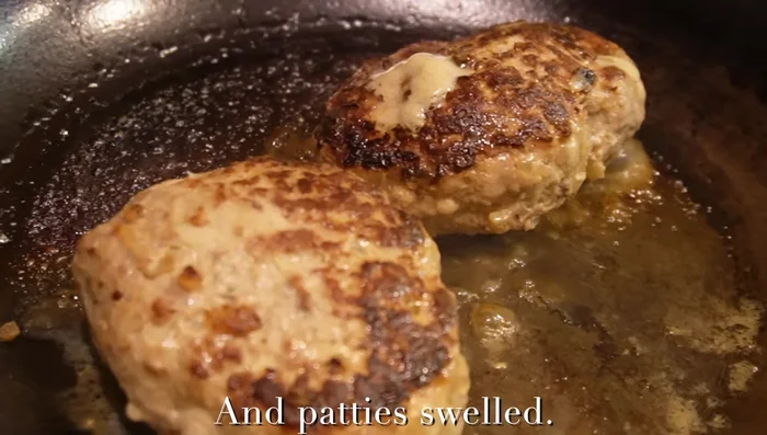 Check if patties are cooked through. If needed, make small scores on the surface to check doneness. Remove patties from the pan.