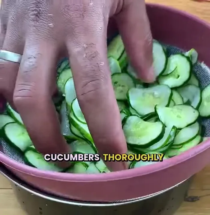 Rinse the cucumbers thoroughly after 30 minutes.