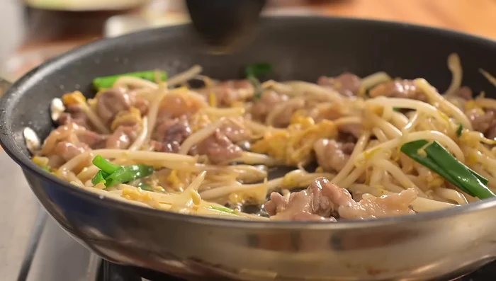 Cook until the eggs are set and no longer watery.