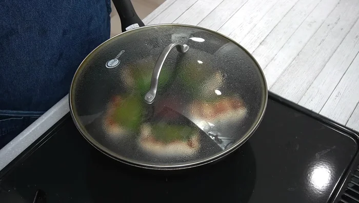 Add a tablespoon of water, cover, and steam for 3 minutes to finish cooking.