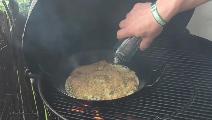 Add a generous portion of brown sugar and stir.