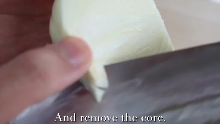 Prepare the onion: Thinly slice the yellow onion. Mix with salt to remove excess water; let stand for 10 minutes. Rinse and squeeze out excess water thoroughly.