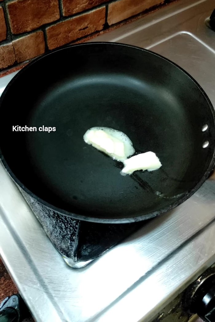 Pour the egg mixture into the pan.