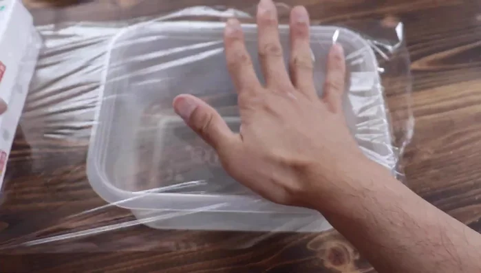 Pour the mixture into a heat-resistant container.