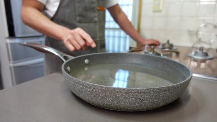 Boil water and parboil the momen tofu for about 3 minutes. This makes it soft and chewy.