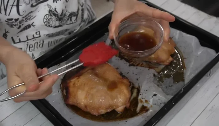 Remove from oven, brush again with sauce, and bake for another 3 minutes at 180°C (356°F) for a glossy finish.