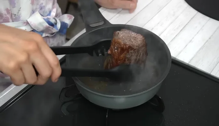 Wrap the seared beef tightly in two layers of aluminum foil.