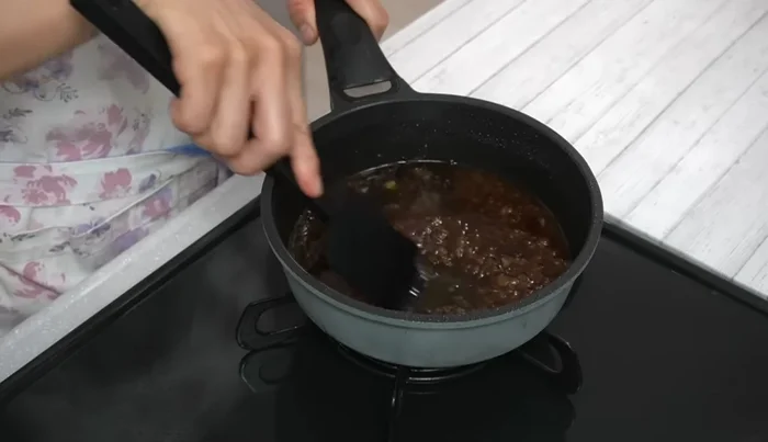 Cook the onion sauce over medium heat, bringing to a boil, then reducing for about 2 minutes until thickened. Reduce heat to low-medium and adjust as needed.