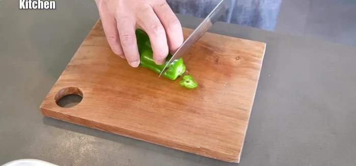 Prepare bell peppers: Wash and cut into rings. You can use as much or as little as you prefer.