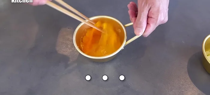 Whisk eggs with salt.