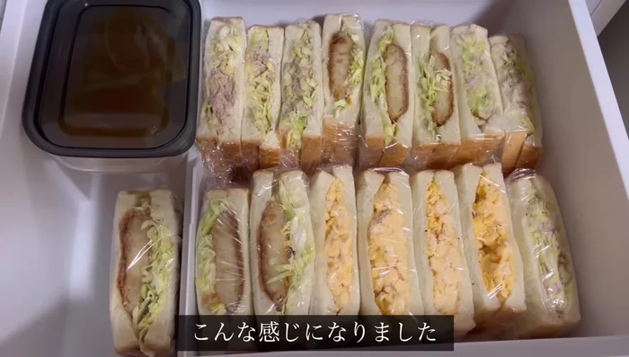 Freeze the sandwiches and peeled oranges.