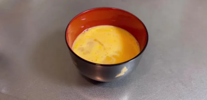 Fry the eggs in the same frying pan.