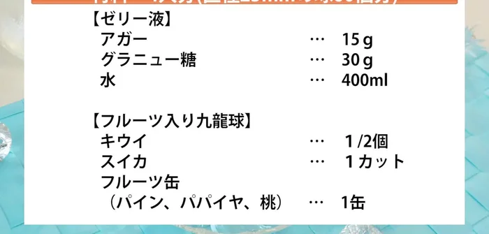 Prepare the fruits. Wash and cut them into bite-sized pieces. (Note: The specific fruits and their preparation are not detailed in the provided transcript)