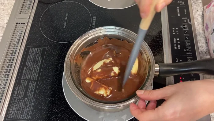 Pour batter into the prepared baking pan.