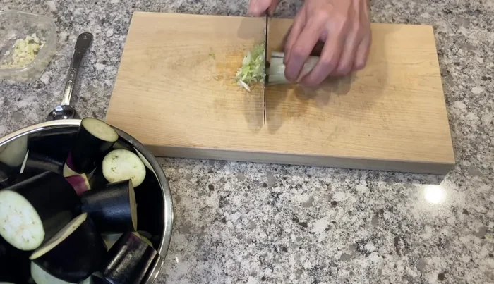 Season and finish the eggplant