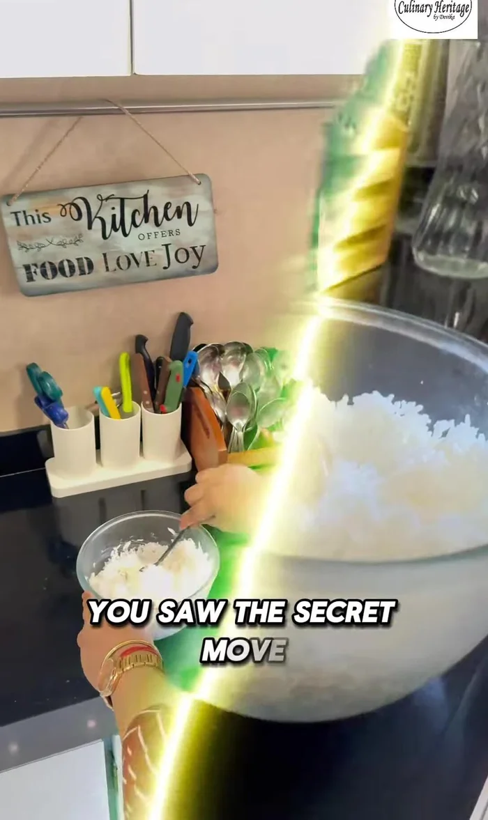 Gently mix mayonnaise into the overnight cooked rice.
