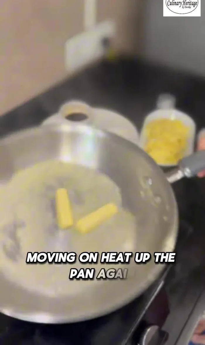 Heat up the pan again with more butter. Add chopped garlic and sauté until fragrant.
