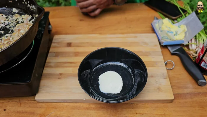 Add the prepared miso paste substitute (or real miso paste) to the pot.