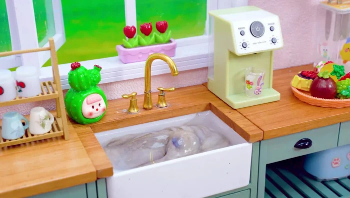 Put the octopus in the sink. Add salt. Wash the octopus thoroughly.