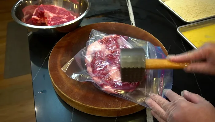 Prepare the ribeye steak: Pat it dry, season with salt and pepper on both sides.