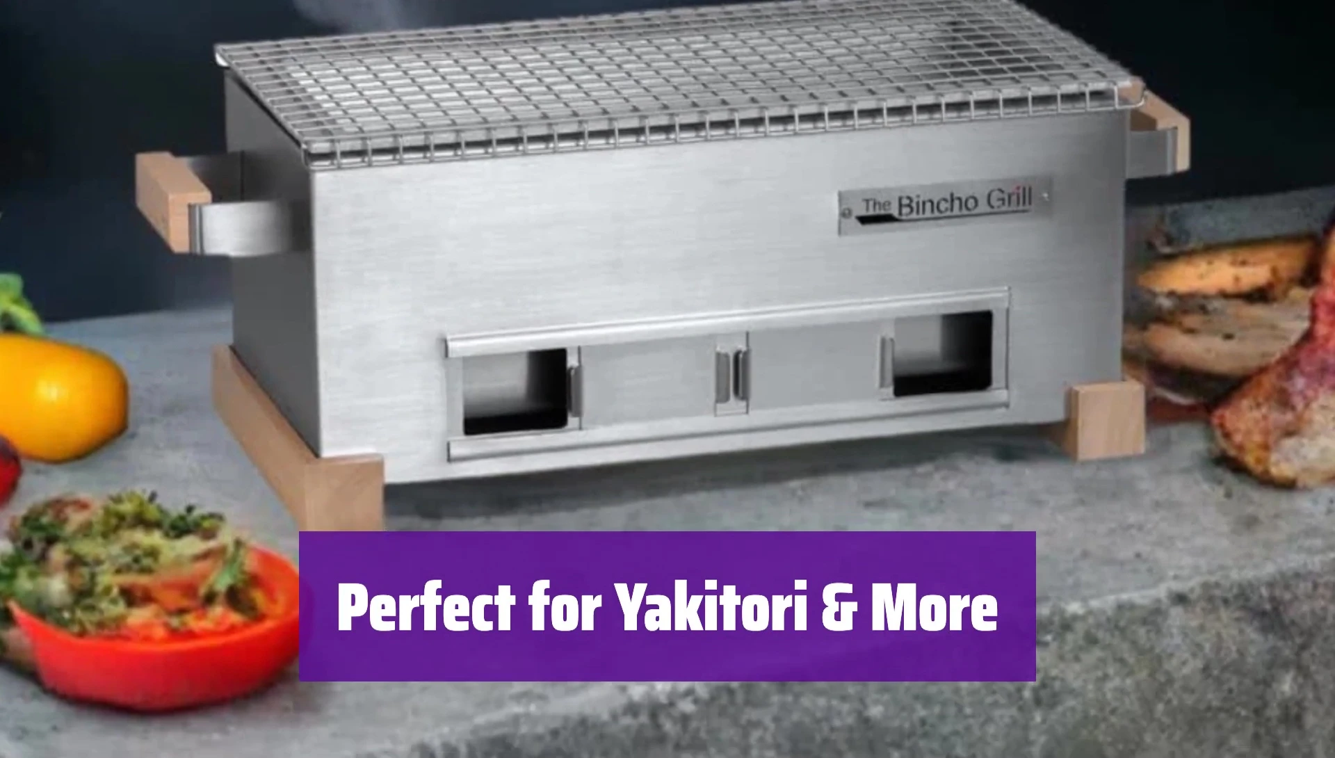 The grill in use, showcasing even heat distribution