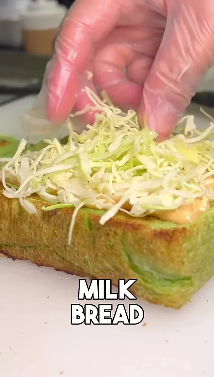 Prepare the Matcha Milk Bread. This is the special bread for the Katsu Sando.