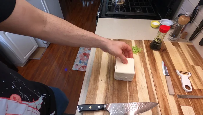 Prepare tofu: Drain excess liquid from tofu and cut into 8 large chunks. Add to the broth and simmer for 5-10 minutes.