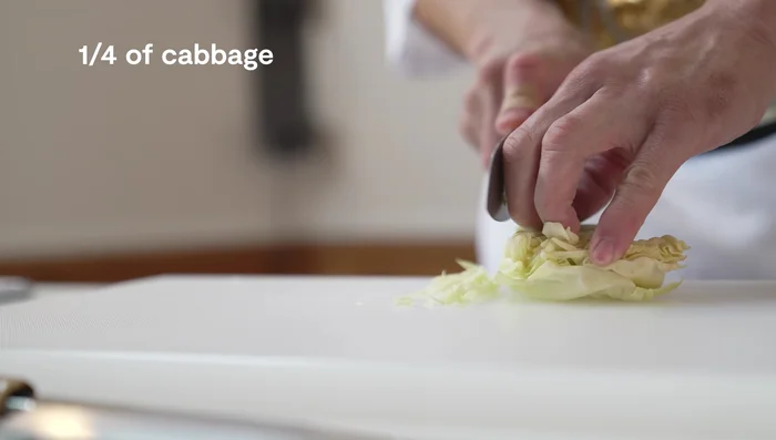Cut some cabbage. (It's essential in Japanese Pork Ginger!)
