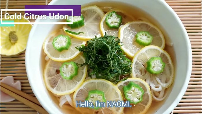 Cook udon noodles according to package directions. (Timing not specified in transcript)