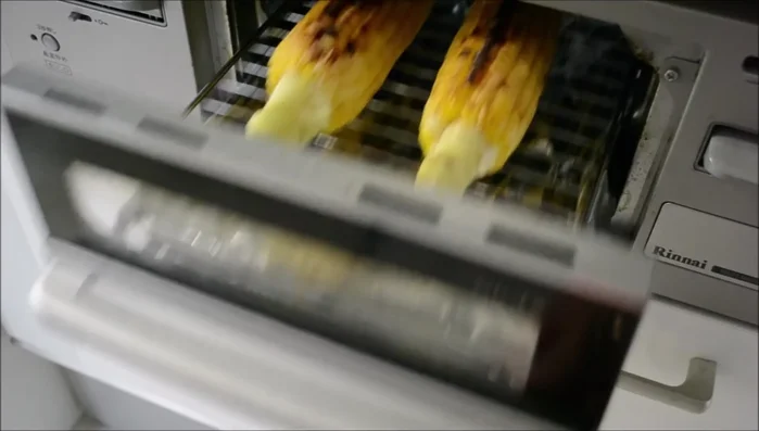 Cook for one to two minutes until nicely charred. Repeat the process until all the surface is nicely seasoned and charred. [103.04]