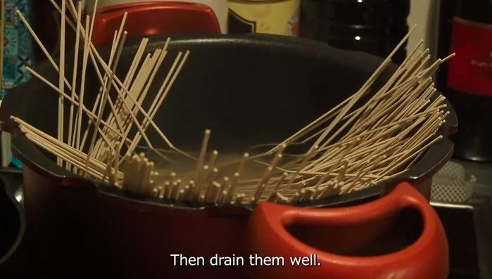 Cook the soba noodles according to your preference for firmness, then drain them well.
