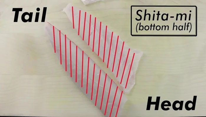 Repeat the process with the 'uwami' (top half), maintaining the same orientation to maximize yield.