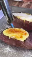 Japanese Sweet Potato Creme Brulee with Kimchi Surprise - Easy Recipe