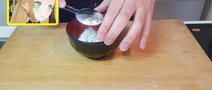 In a separate bowl, make the batter by combining flour, nori (or parsley), and water. Mix thoroughly.